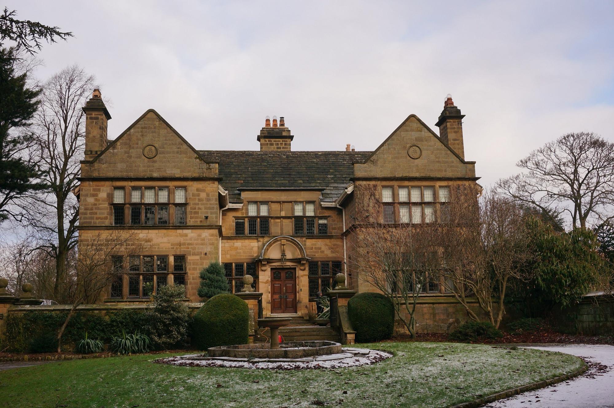 Baslow Hall, a gritstone manor house in Baslow