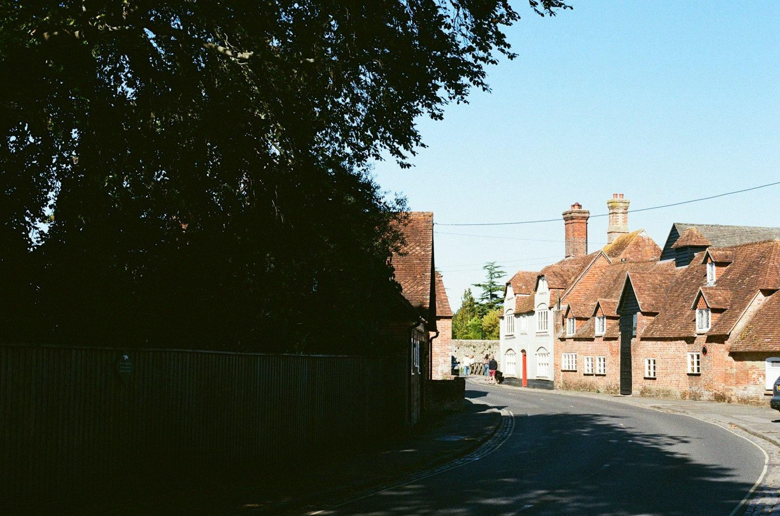 A village street of stone cottages